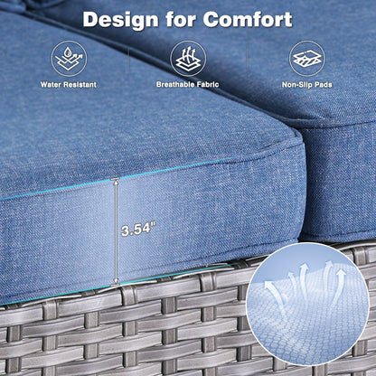 OVIOS 8-piece Patio Wicker Furniture Swivel Chair Set