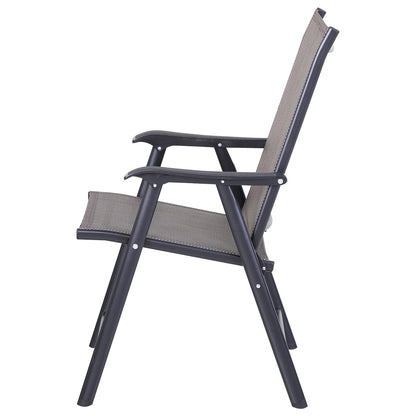 Outsunny 4-piece Folding Patio Chair Set with a Simple & Chic Design, Comfortable for the Deck, Garden, Yard & Travel