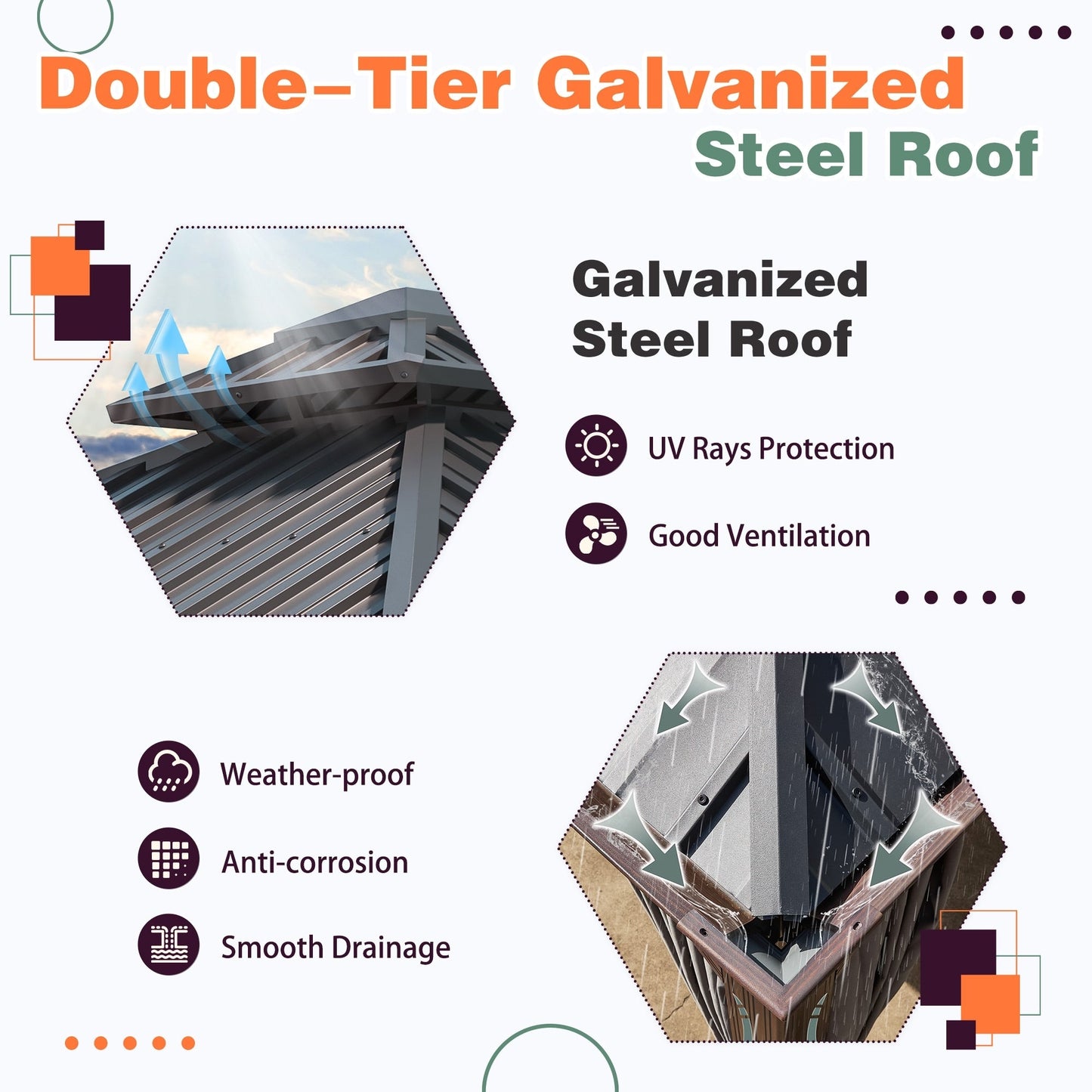 Outdoor Hardtop Gazebo with Galvanized Steel Double Roof & Aluminum Frame, Outdoor pergola with Premium Curtains and Nettings