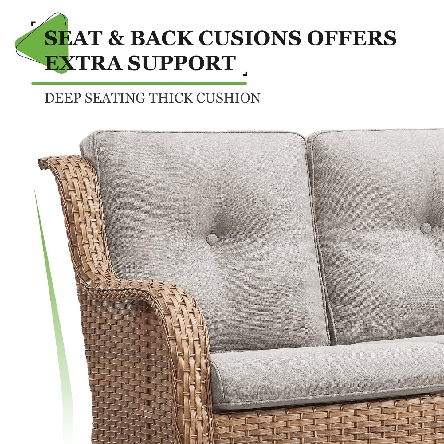 Gymojoy Outdoor Loveseat Wicker Sofa Set Rattan Sofa