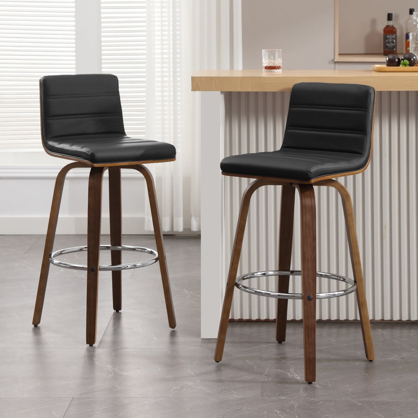 26/29 Faux Leather Swivel Bar/Counter Stools, Set of 2/3