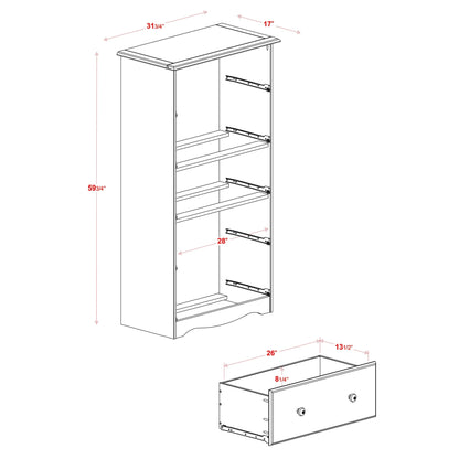 Palace Imports 100% Solid Wood 5-Jumbo Drawer Chest with Lock, Metal or Wooden Knobs