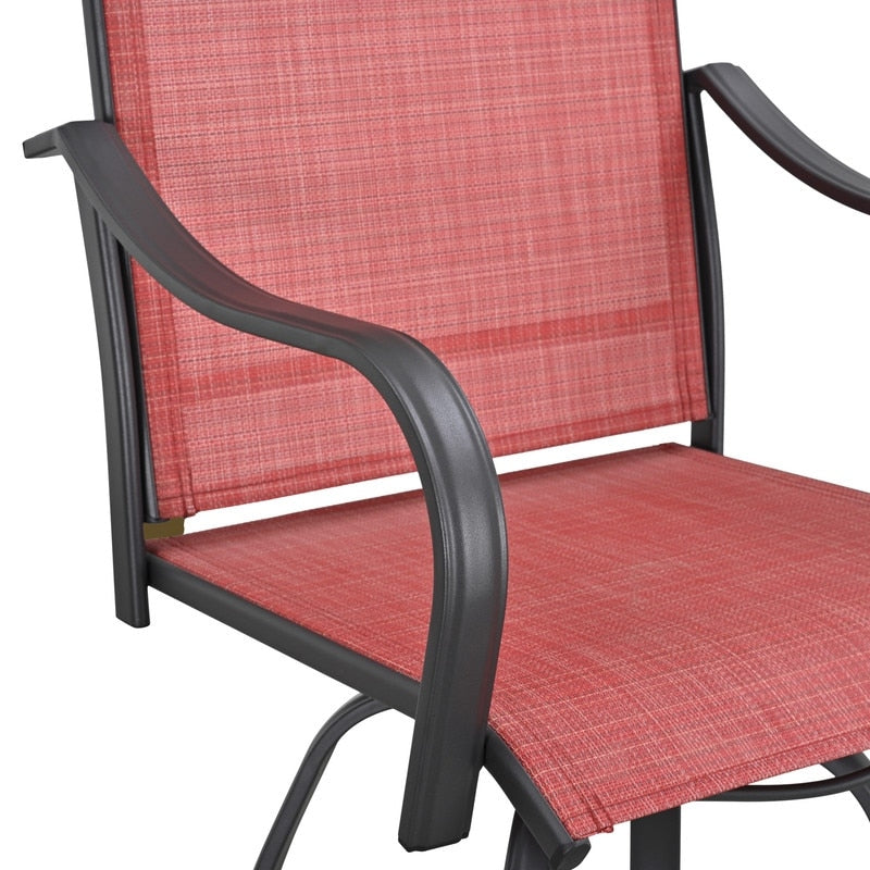 Patio Festival Outdoor Metal High Back Swivel Bar Chair (2-Pack)