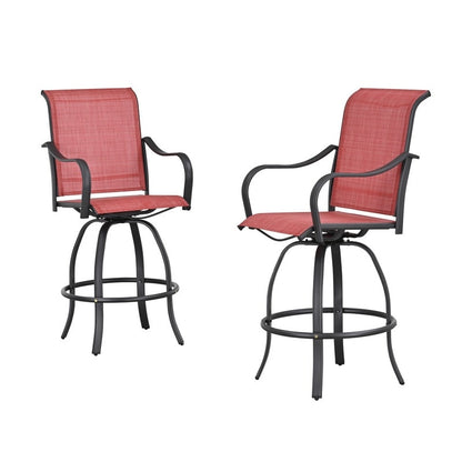 Patio Festival Outdoor Metal High Back Swivel Bar Chair (2-Pack)