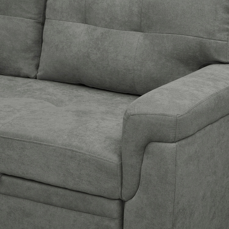 Reversible Sectional Sofa with Pull-Out Sleeper Bed, Hidden Storage Chaise, Durable Legs,