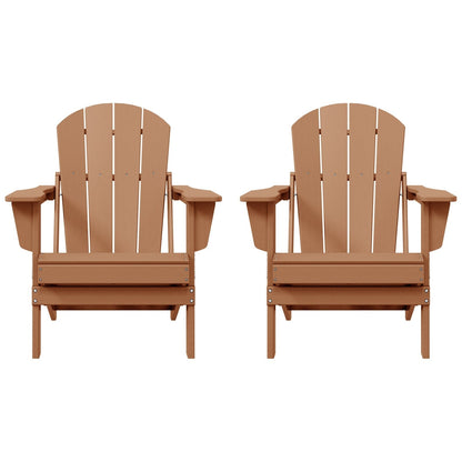 Polytrends Laguna Weather Resistant Outdoor Patio Folding Adirondack Chairs (Set of 2)