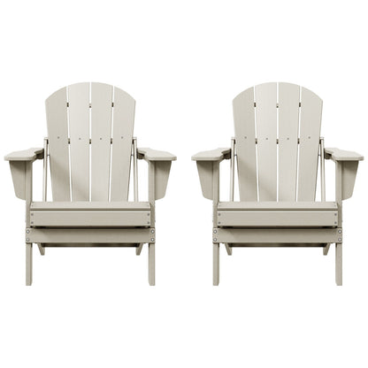 Polytrends Laguna Weather Resistant Outdoor Patio Folding Adirondack Chairs (Set of 2)