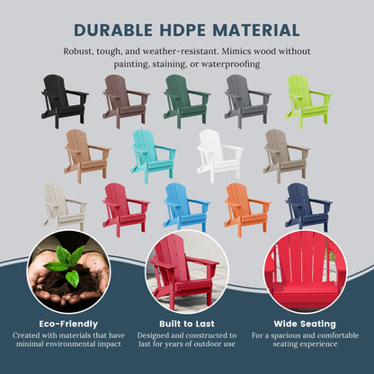 Polytrends Laguna Weather Resistant Outdoor Patio Folding Adirondack Chairs (Set of 2)