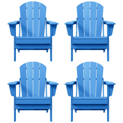 Polytrends Laguna Weather Resistant Outdoor Patio Folding Adirondack Chairs (Set of 4)
