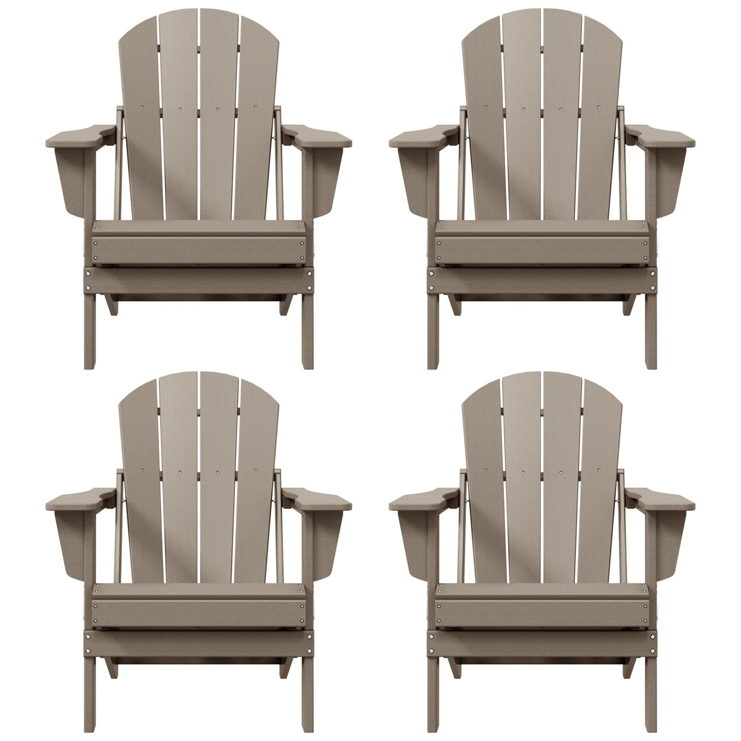 Polytrends Laguna Weather Resistant Outdoor Patio Folding Adirondack Chairs (Set of 4)