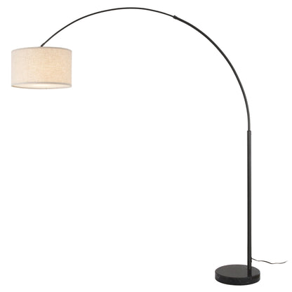 Q-Max 81 Steel Adjustable Arching Floor Lamp With Extra Large Shade and Marble Base