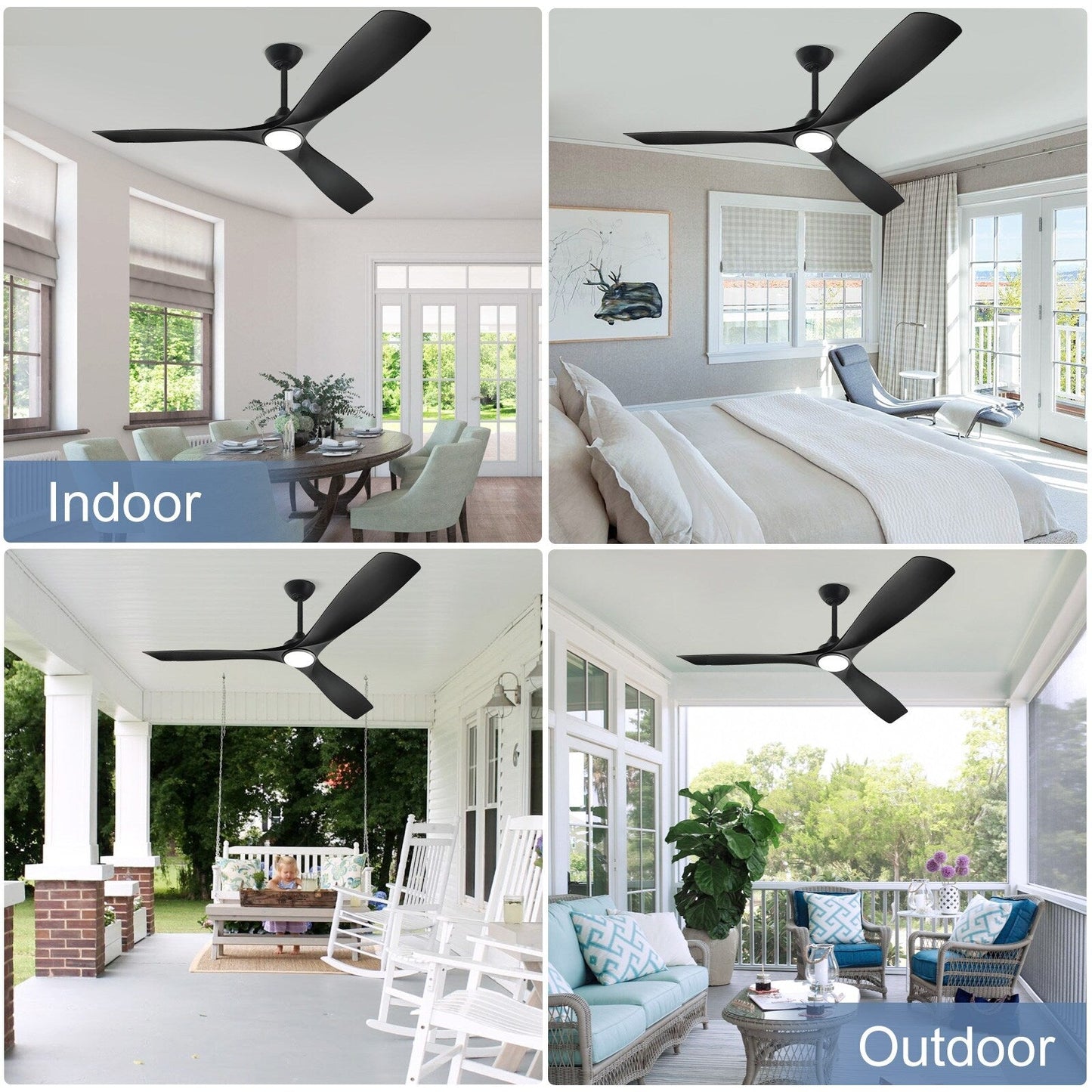 Remote Ceiling Fan with Lights Flush Mount