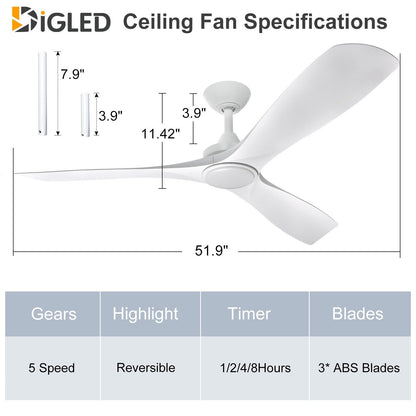 Remote Ceiling Fan with Lights Flush Mount