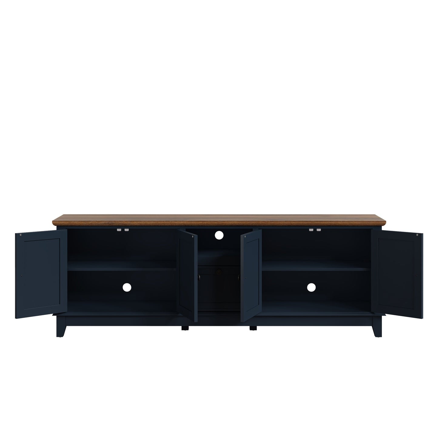 Rustic 72-Inch TV Stand with Adjustable Shelves, Hidden Storage - 72 in Width