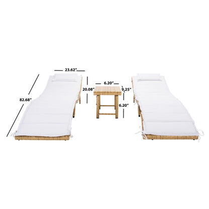 SAFAVIEH Outdoor Blaguna 3-Piece Sun Lounger Set - 83Wx20Dx24H