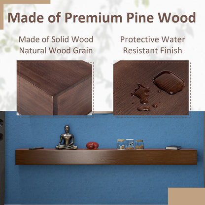 Solid Pine Wall Mounted Fireplace Mantel Floating Shelf