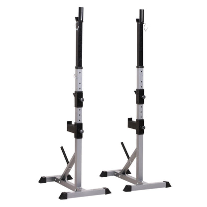 Soozier Steel 2-piece Height Adjustable Barbell Squat Rack/Bench Press - N/A