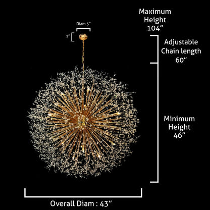 Starburst Chandelier 47 Wide Crystal Lighting Fixture