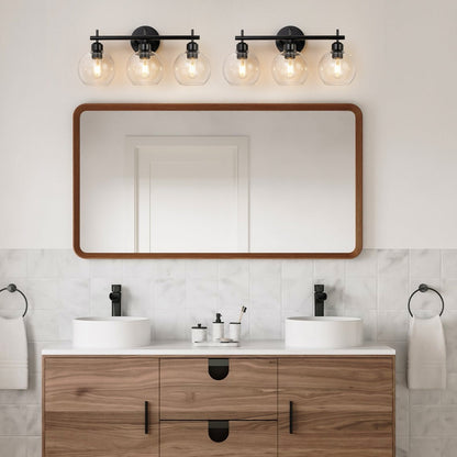 Starsky 4-Lights Modern Dimmable Bathroom Vanity Light with Globe Glass Shade