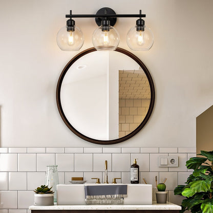 Starsky 4-Lights Modern Dimmable Bathroom Vanity Light with Globe Glass Shade