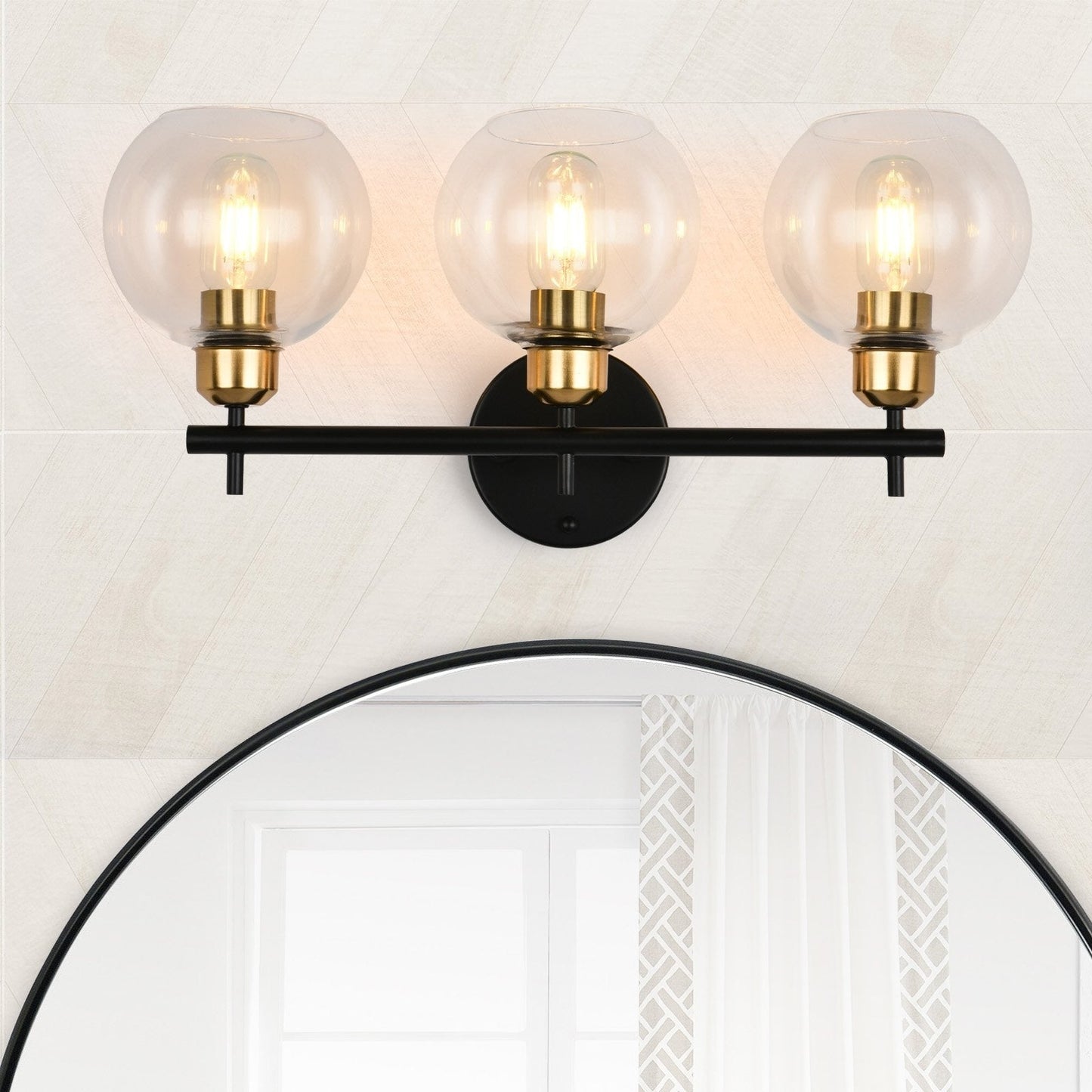 Starsky 4-Lights Modern Dimmable Bathroom Vanity Light with Globe Glass Shade