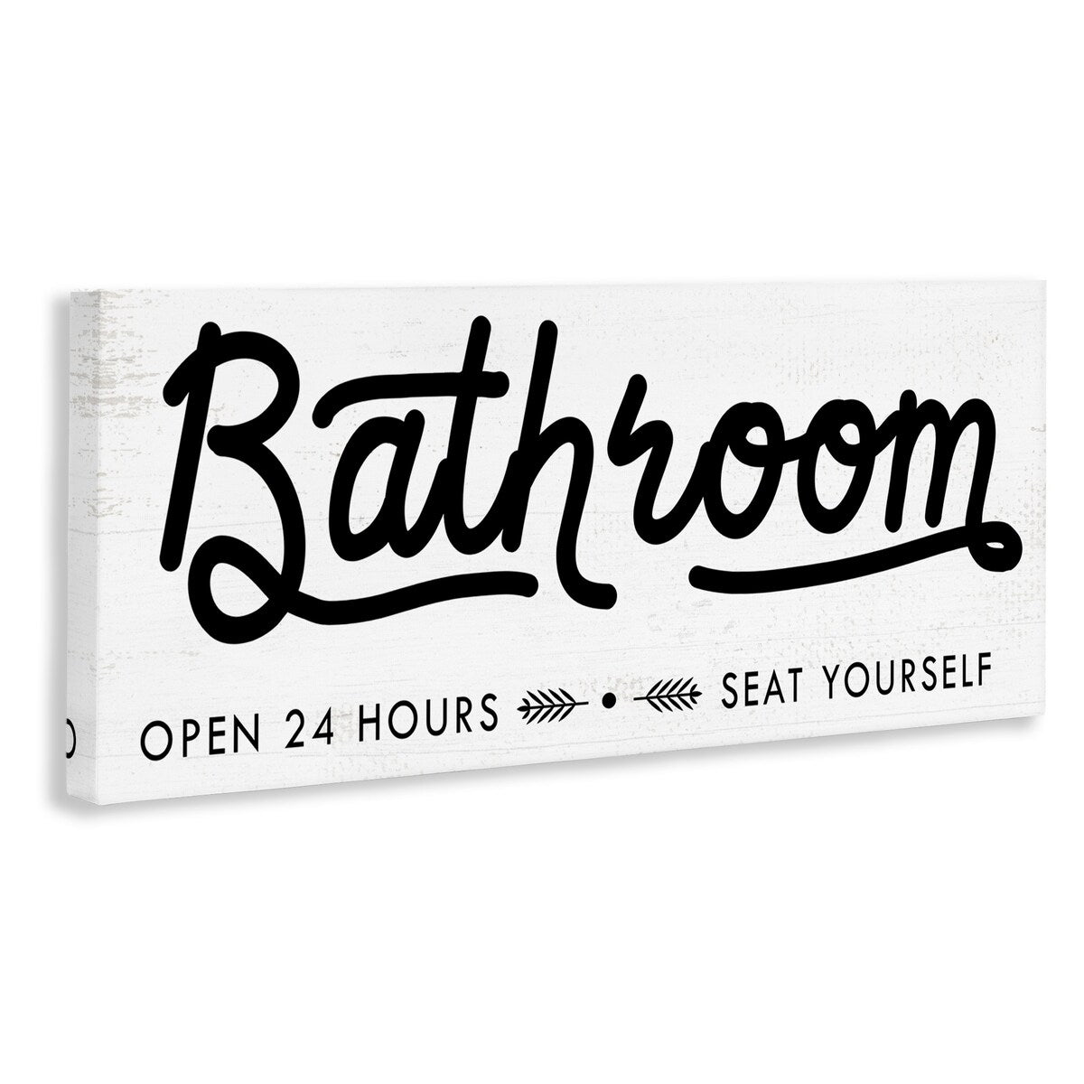 Stupell Seat Yourself Bathroom Sign Minimal Black White Canvas Wall Art