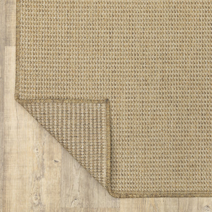 Style Haven Veranda Light Brown Solid Textured Indoor-Outdoor Area Rug