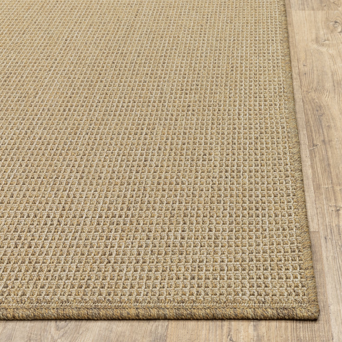 Style Haven Veranda Light Brown Solid Textured Indoor-Outdoor Area Rug