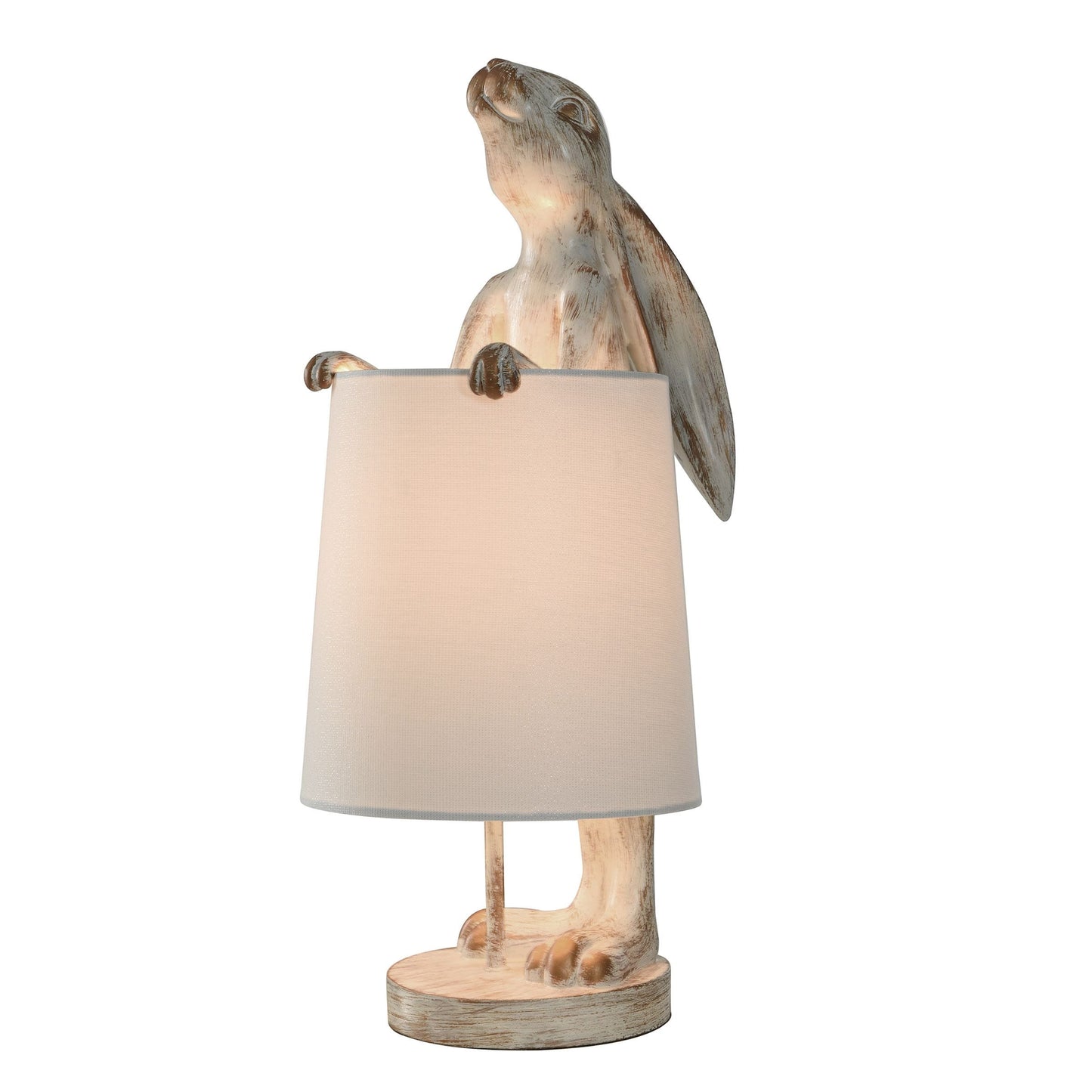 StyleCraft Malta White Washed Light Copper Rabbit Desk Lamp