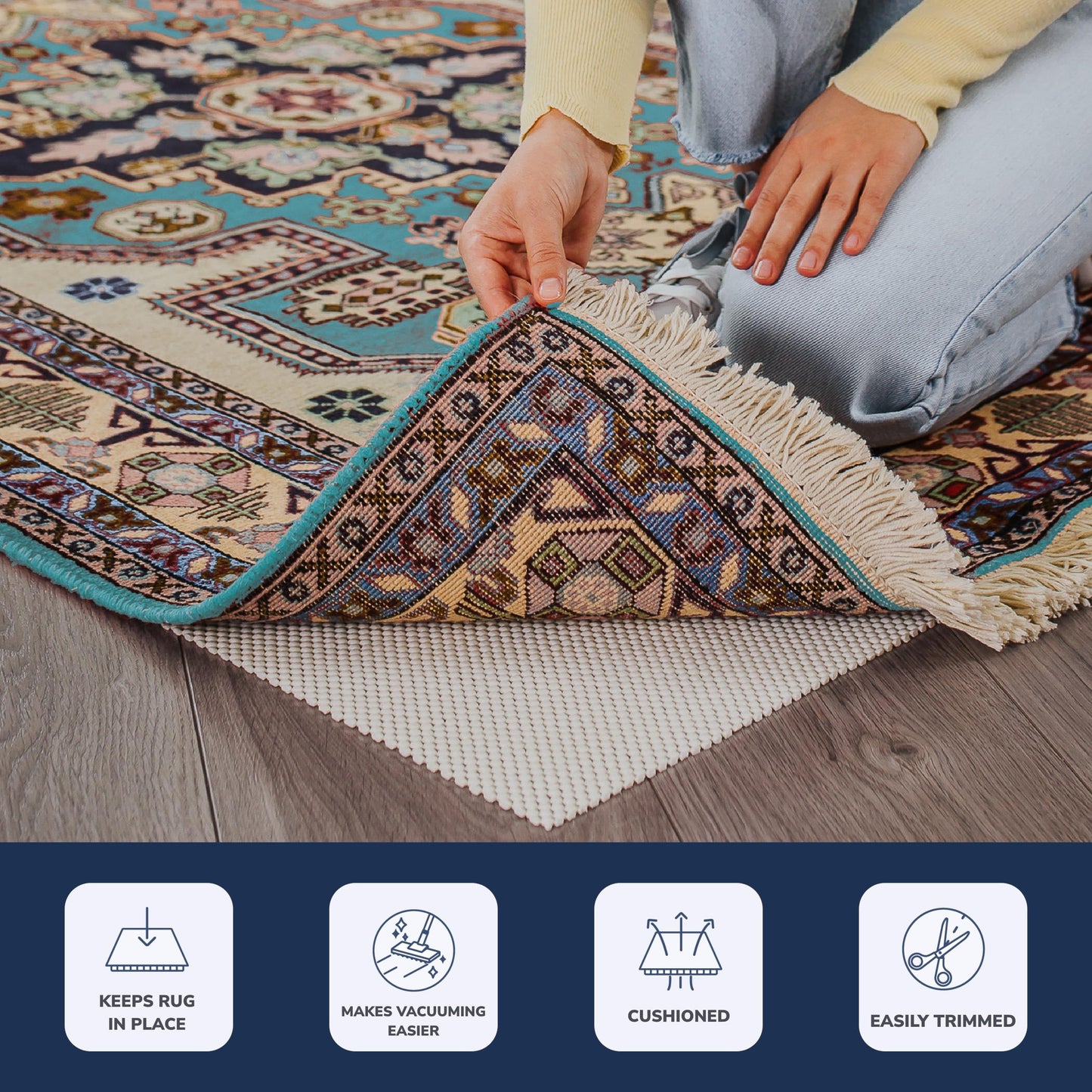 Super Grip Non Slip Rug Pad by Slip-Stop - Ivory