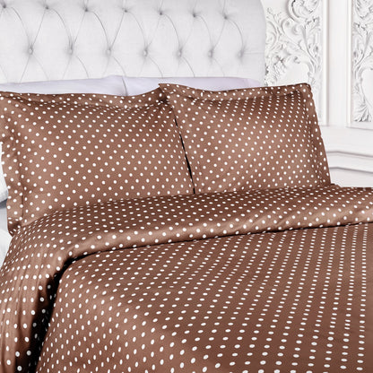 Superior Thread Count 600TC Polka Dot Cotton Blend Duvet Cover Set