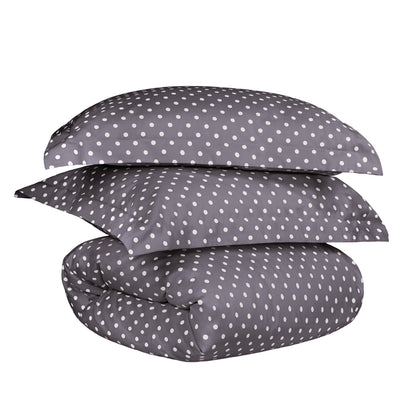 Superior Thread Count 600TC Polka Dot Cotton Blend Duvet Cover Set