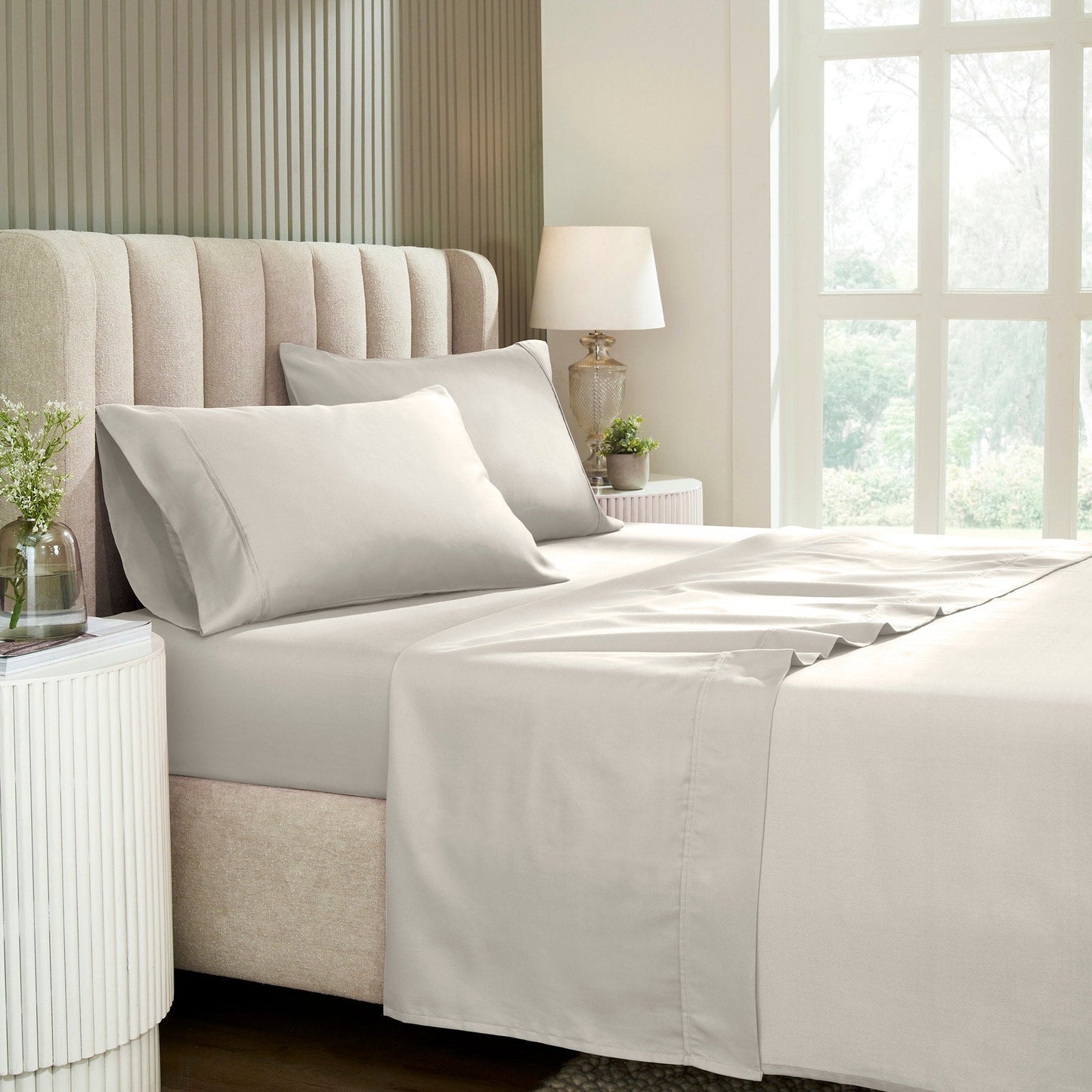 Superior Cotton Blend 1200 Thread Count Solid Deep Pocket Bed Sheet Set