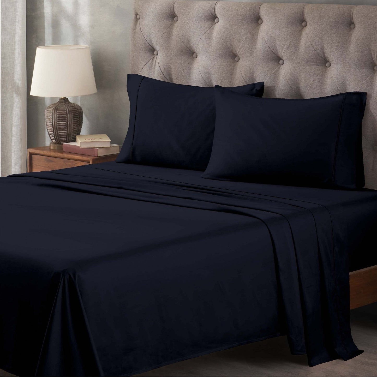 Superior Egyptian Cotton 400 Thread Count Solid Deep Pocket Bed Sheet Set