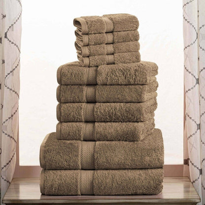 Superior Egyptian Cotton Pile Heavyweight 10-Piece Towel Set