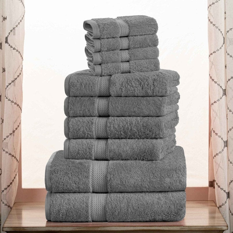 Superior Egyptian Cotton Pile Heavyweight 10-Piece Towel Set