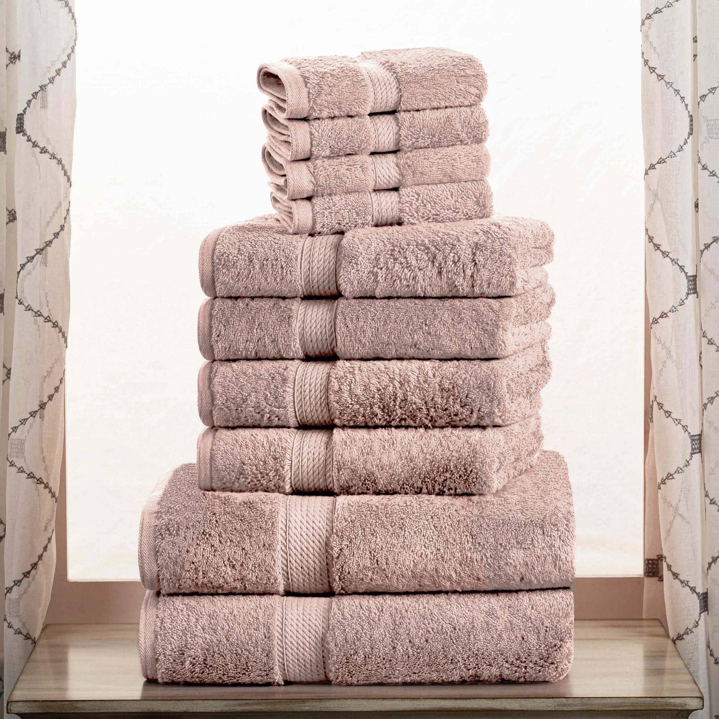 Superior Egyptian Cotton Pile Heavyweight 10-Piece Towel Set