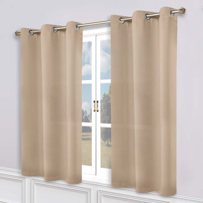 Superior Modern Solid Washable Room Darkening Blackout Curtains, Set of 2 Panels