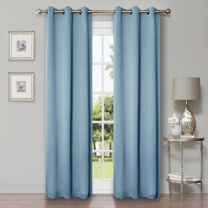Superior Modern Solid Washable Room Darkening Blackout Curtains, Set of 2 Panels