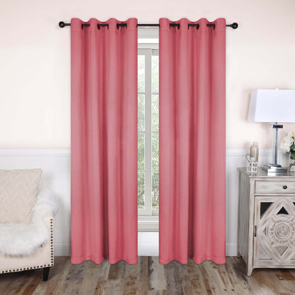 Superior Modern Solid Washable Room Darkening Blackout Curtains, Set of 2 Panels
