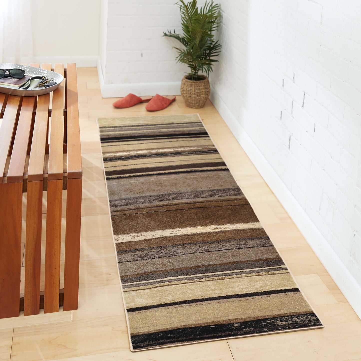 The Curated Nomad Sultan Multicolor Striped Boho Area Rug