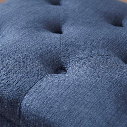 Tufted Storage Ottoman Bench, Rectangular Footstool