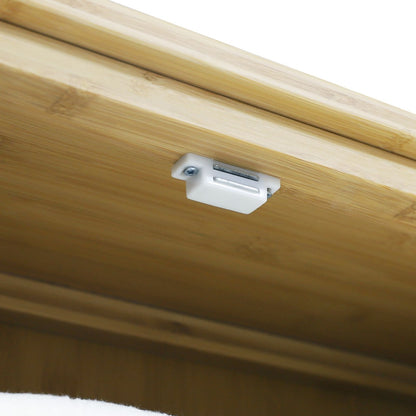 VEIKOUS Bamboo Over The Toilet Storage Cabinet Cupboard Bathroom Organizer with Adjustable Shelf and Double Doors