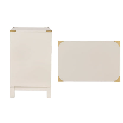 Valoria 3-Drawer Gold Accent Nightstand