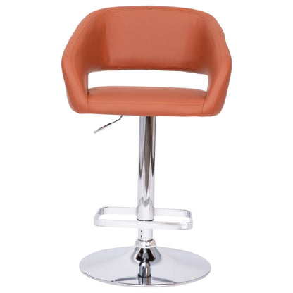 Modern Upholstered Adjustable-Height Barstool with Rounded Back