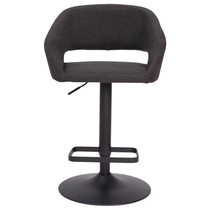 Modern Upholstered Adjustable-Height Barstool with Rounded Back