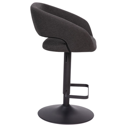 Modern Upholstered Adjustable-Height Barstool with Rounded Back
