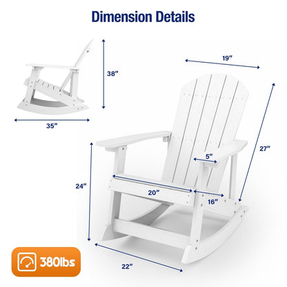 WINSOON All Weather Outdoor Rocking Chair, Set of 2