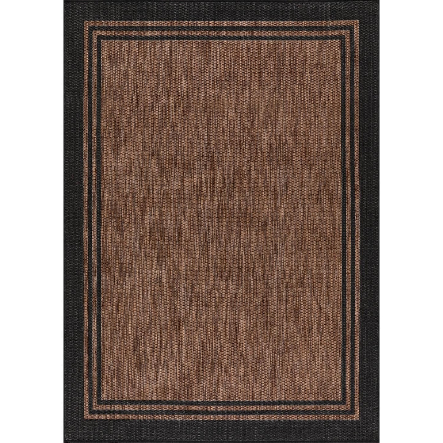 Washable Bordered Indoor Outdoor Rug for Patio, Deck, Porch