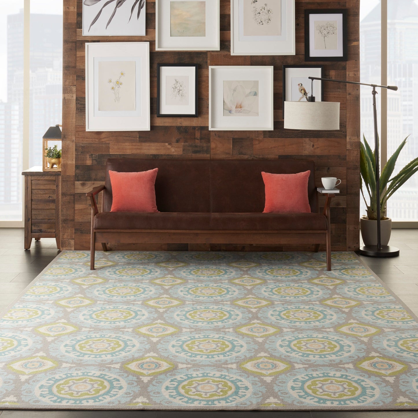 Waverly Sun N' Shade Indoor Outdoor Boho Medallion Area Rug
